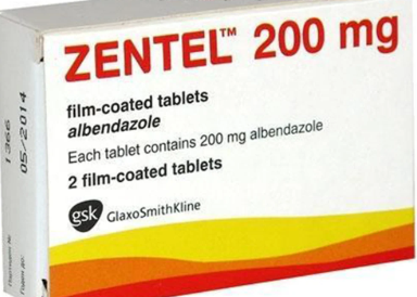 Zentel Albendazole 400 mg Chewable Tablet